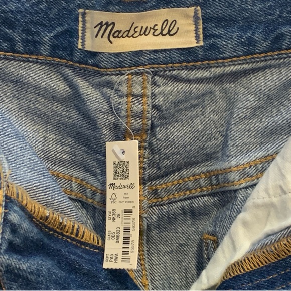 NWT Madewell Denim Dolphin-Hem Rigid Denim A-Line Blue Jean Mini Skirt 28 $79.50 - Picture 9 of 12